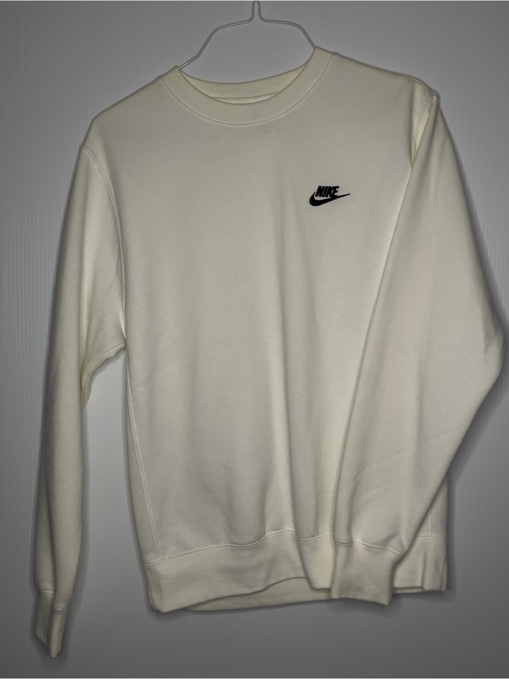 Nike Cream Crewneck Sweatshirt with Black Swoosh